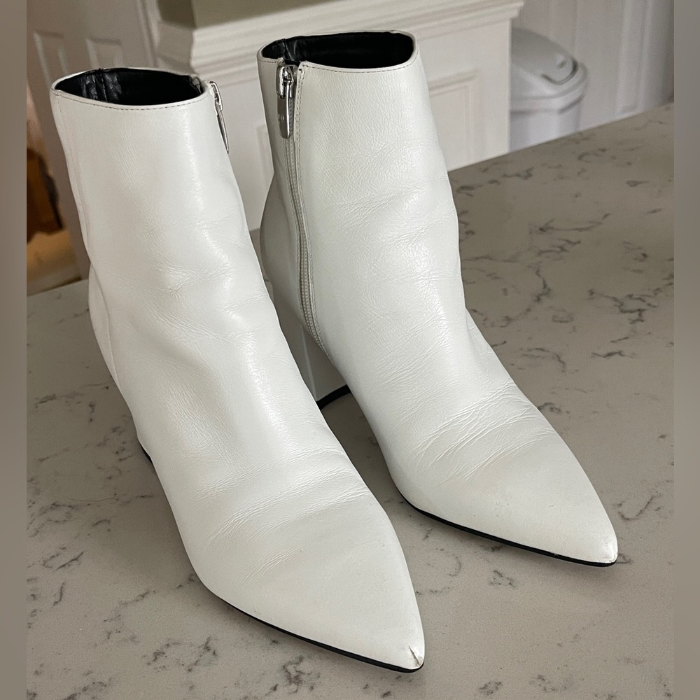 Marc Fisher White Ankle Booties